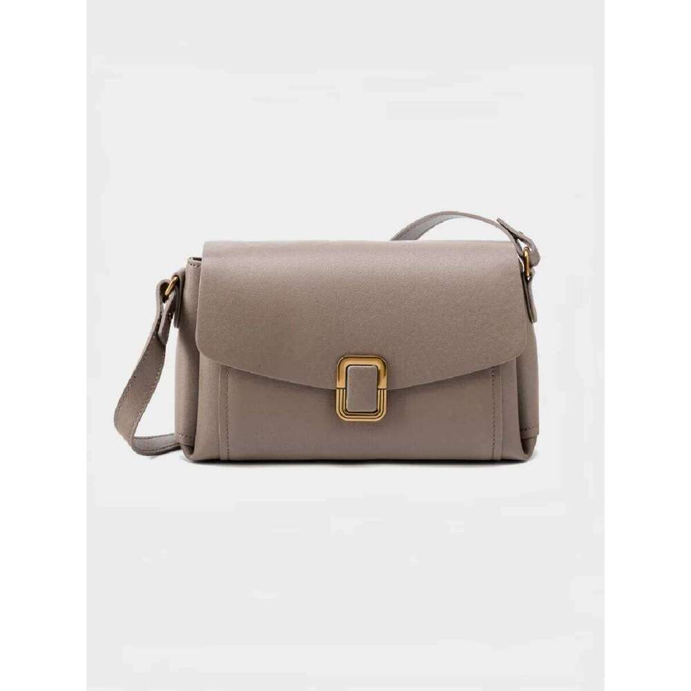 Genuine Leather Portable Women's Handbag 2025 New Niche High-Grade Shoulder Crossbody Female Commuter Bag Two Straps