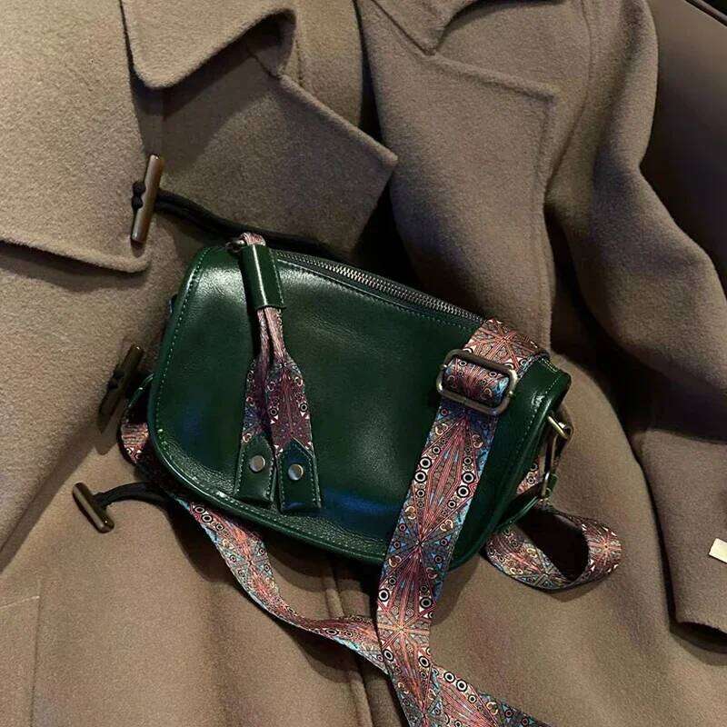 Women's Cow Genuine Leather Shoulder Bag Female Fashion Designer Handbags Ladies Soft Cowhide Retro Crossbody Bags Purse