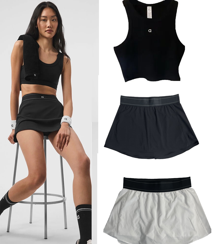 Yoga Short Skirt And Shorts jacket Comfortable Nude Anti Glare Tennis Quick Dry Breathable Yoga Aloness clothes sets Loose Casual Women Clothes Tennis Skirt