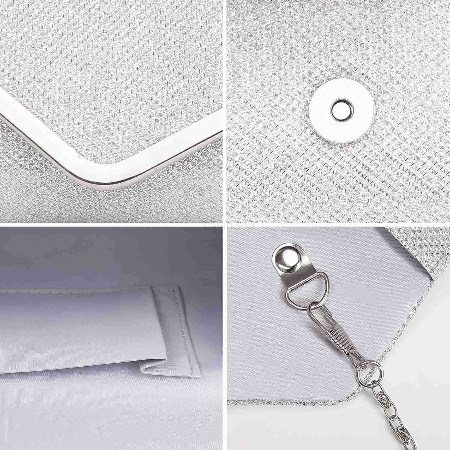 Clutch Purses for Women Shiny Sequin Envelope Clutch Evening Bag with Chain Fashion Sparkly Party Prom Purse Z25910