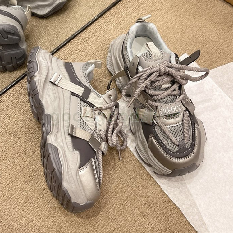 Designer Shoes mesh breathable sneakers womens trainers fashion Versatile Grey Purple comfort soft sole durable Non-Slip Casual Chunky women shoes Siz