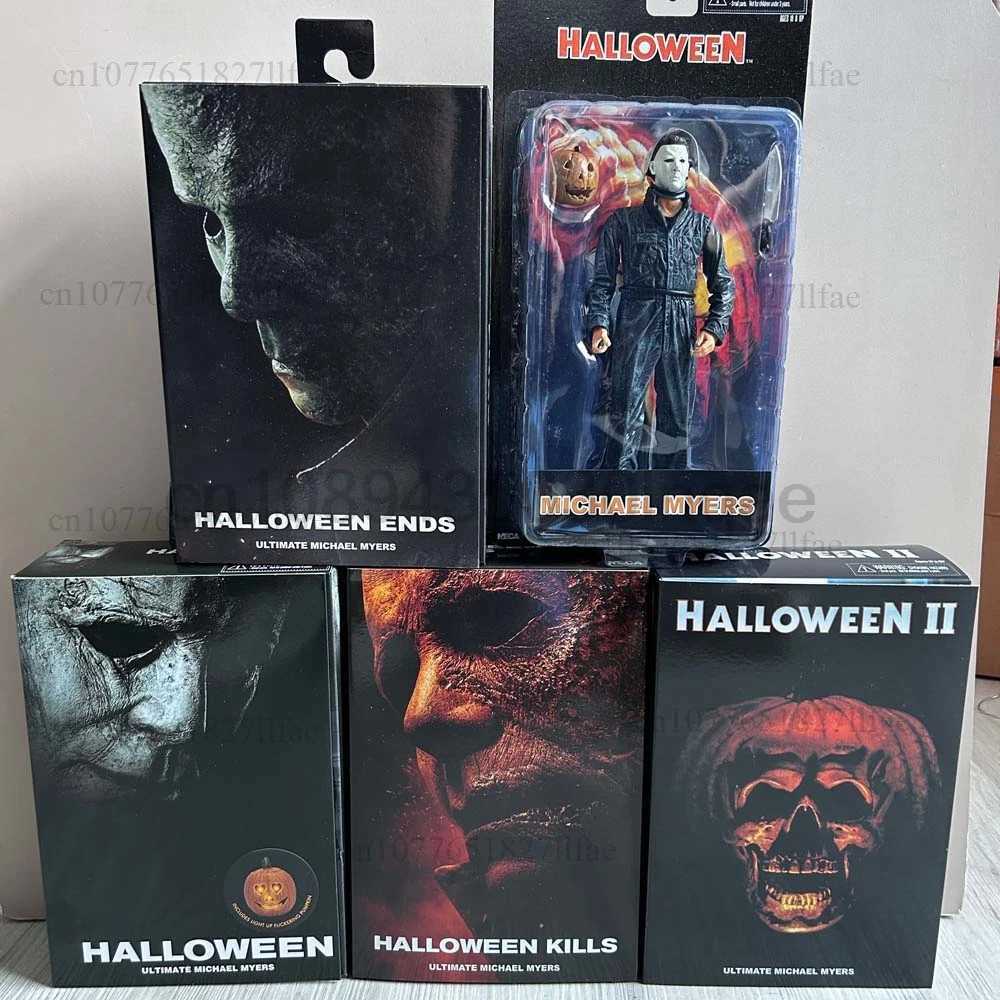 NECA Michael Myers Figure With LED Pumpkin Halloween II Kills Ends Michael Myers Ultimate Action Figure Model Toys Joint Movable W250828
