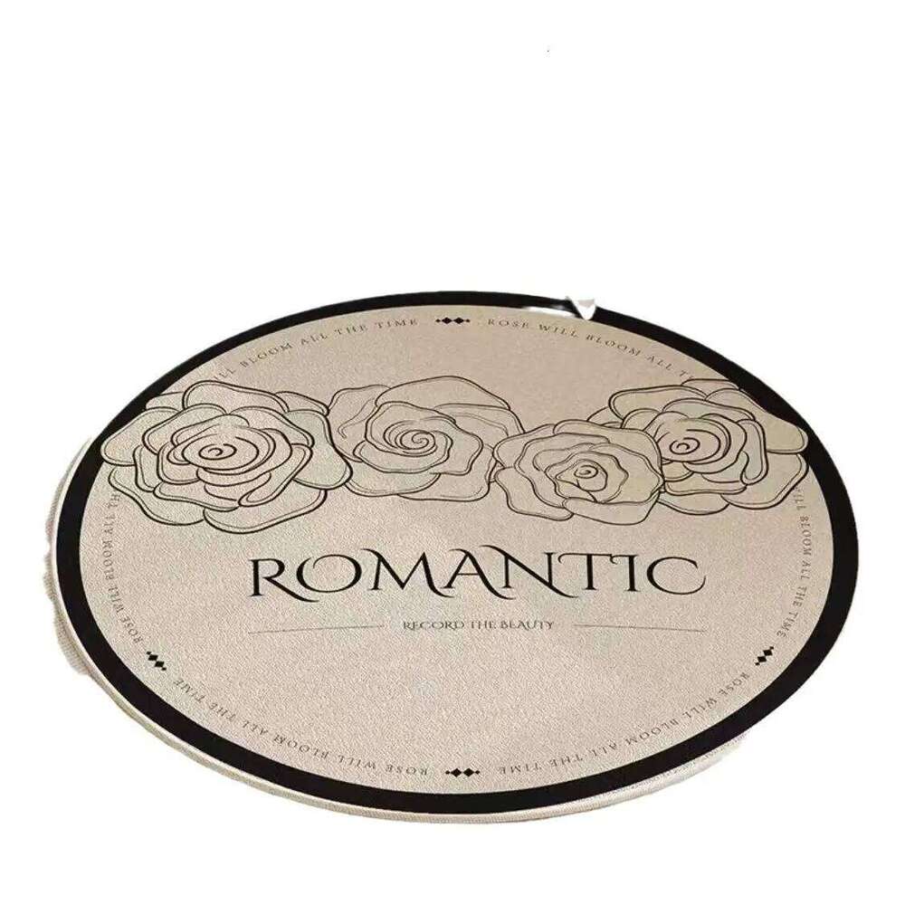 Romantic Round Floral Area Rug Living Room Bedroom Sofa Side Light Non-slip Soft Carpet Modern American Style Floor Mat H260226