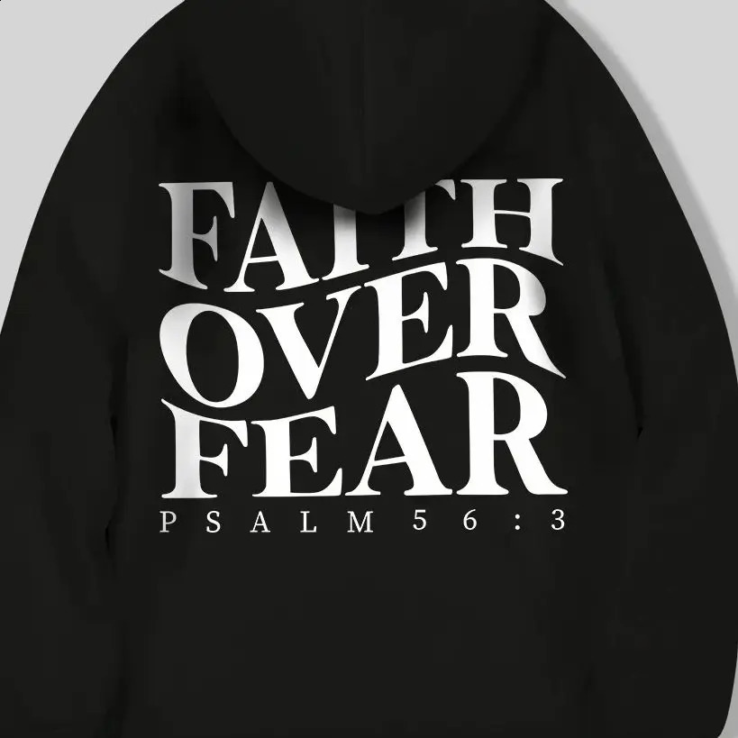 Woman clothes Faith Over Fear Christian Hoodie Christian Sweatshirt Jesus Hoodie Trendy Hoodie Bible Verse Unisex Aesthetic 250828