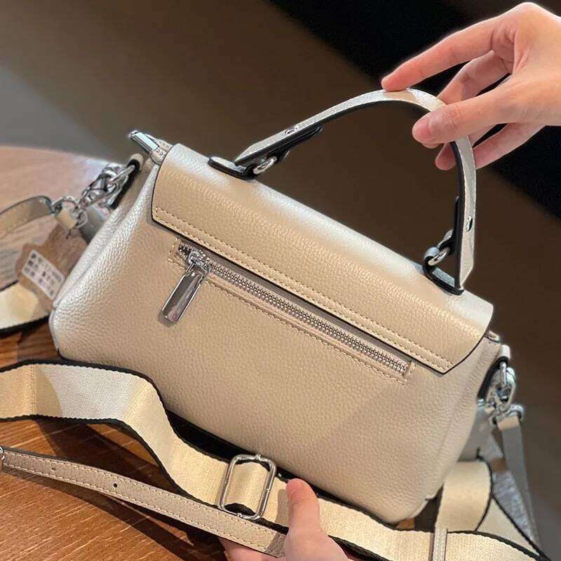 Handbags Female Crossbody Bags Vintage Genuine Leather One Piece Shoulder Small Square For Women Cowhide Blue Bag