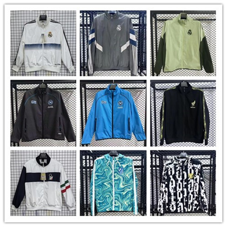 Mens 2025 2026 Football jackets Tracksuits hoodie sport windbreaker running fashion multiple colour outerwear coats soccer training suit thin jacket