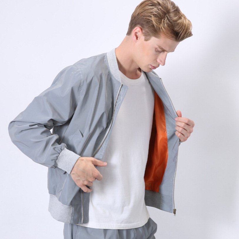 Stage Wear mens coat reflective jacket for men's autumn/winter warm jacket men's wear Winter cotton reflective flight jacket