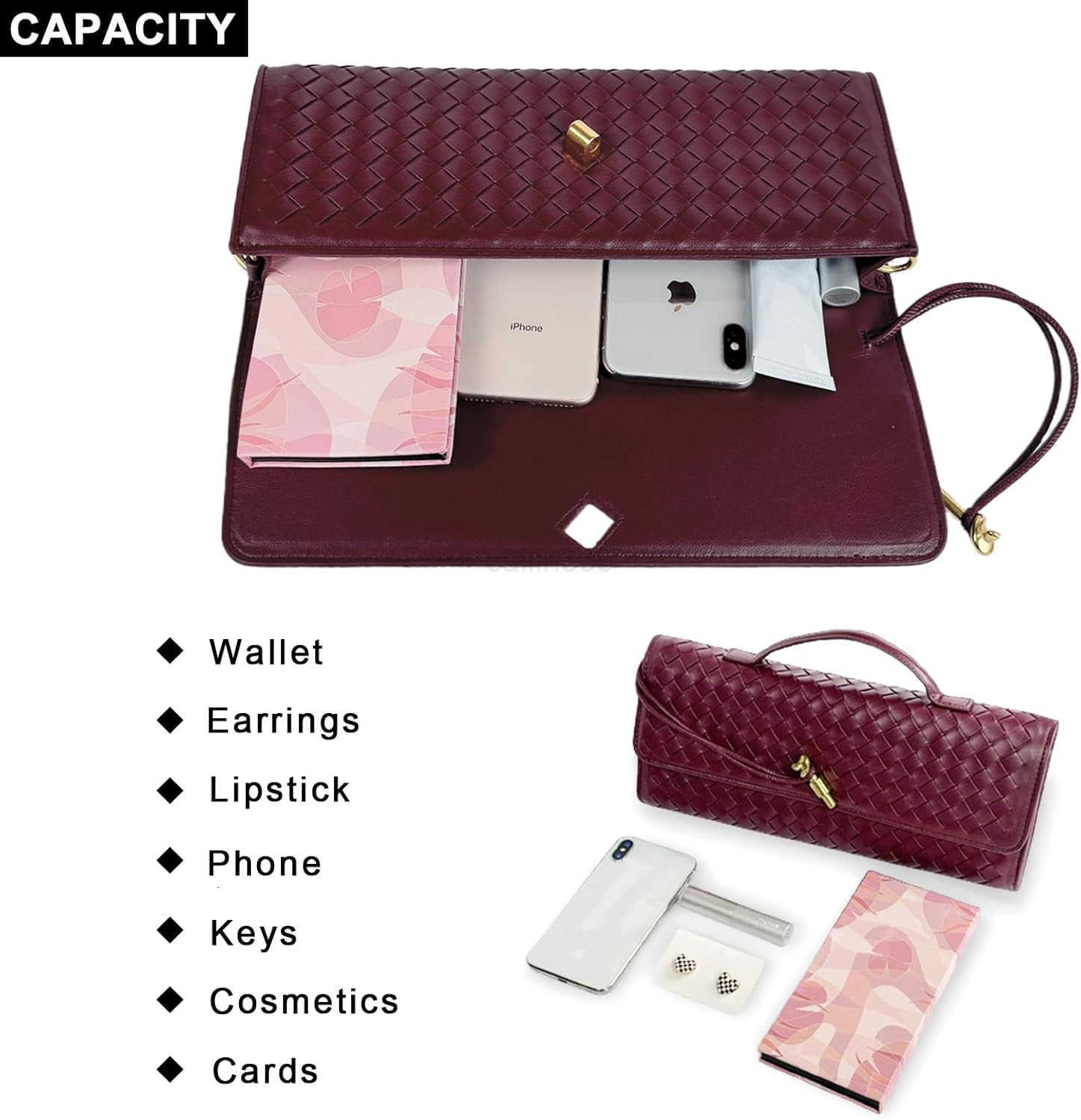 Clutch Purses for Women Formal Handmade Woven Shoulder Handbag Fashion Leather Crossbody Bags for Women M250828