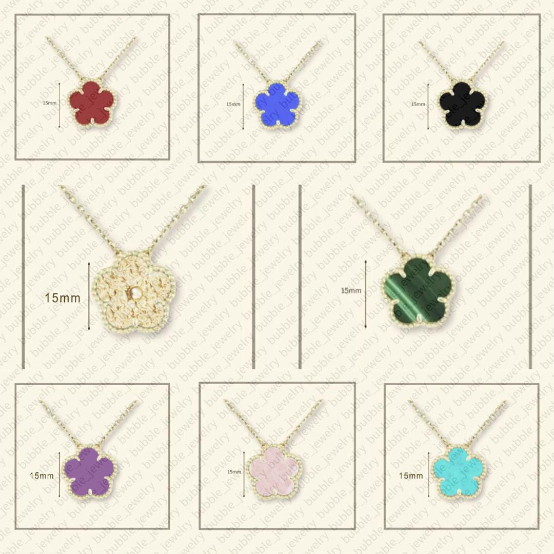 4 clover necklace jewlery designer for women 18K gold necklace 15MM motif flower onyx mother of pearl high end charm chain with pendant brand name jewelry gift for girl