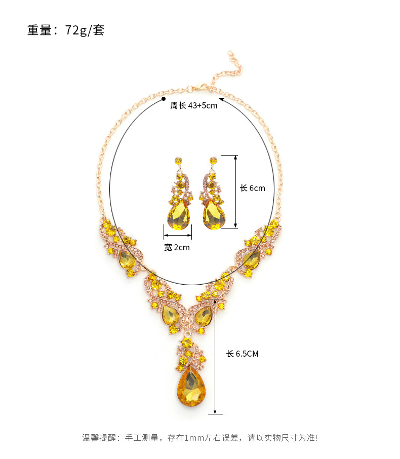 Jewelry Sets Earrings Necklace New Exaggerated Necklace and Earring Set, Retro Style, Cross border Exclusive, Alloy Electroplated Jewelry for Formal D