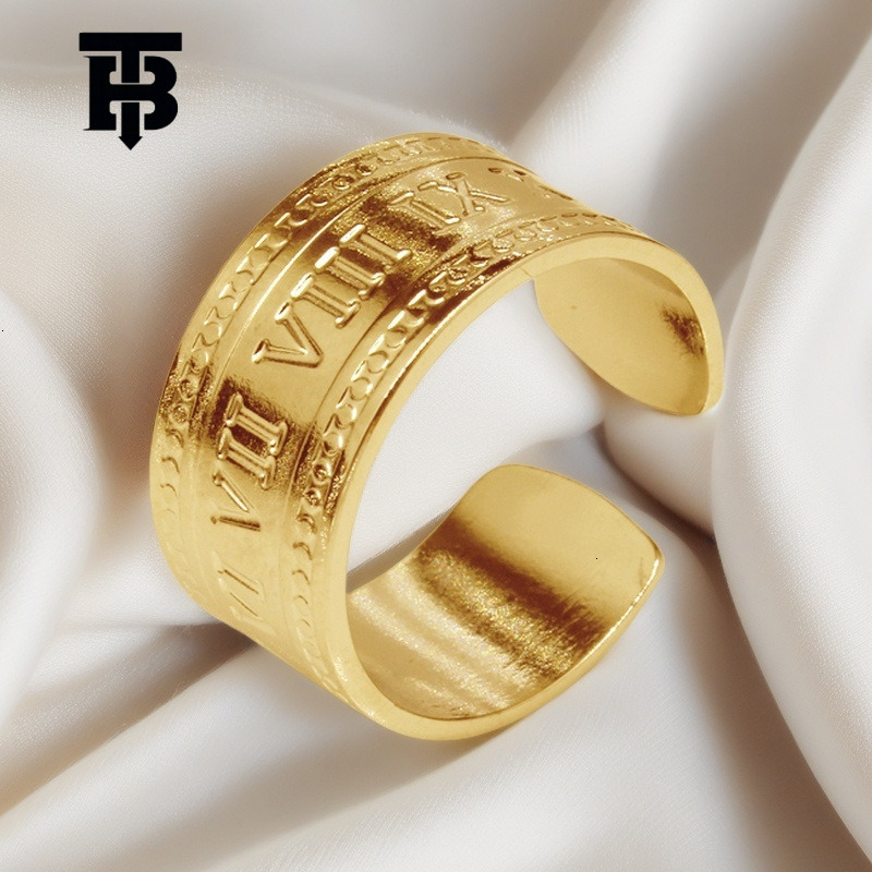 Free Shipping For New Designer Accessories Cross-border Geometric Stainless Steel Ring Simple Plain Hollow Adjustable Titanium Steel Jewelry For Women