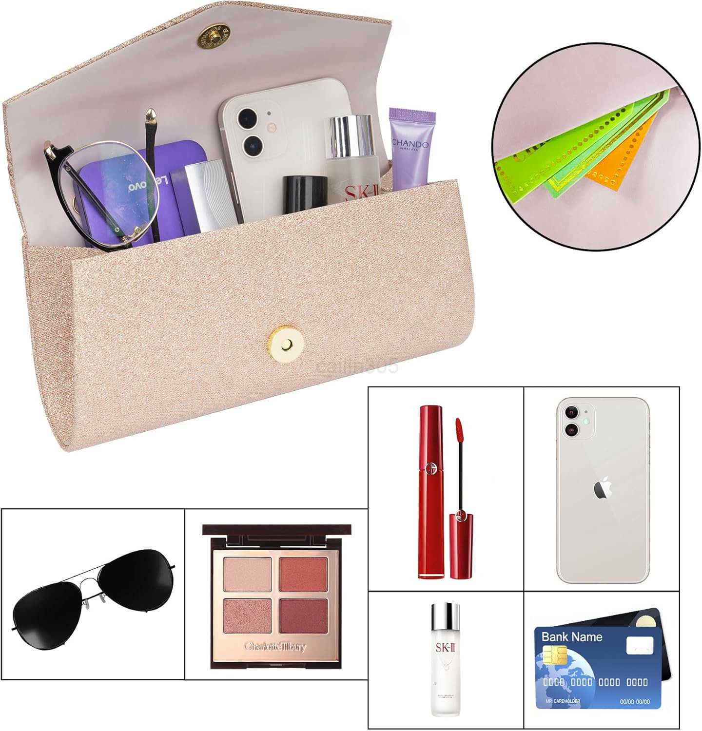 Womens Evening Handbags Glitter Envelope Clutch Purses Formal Ladies bag for Date Night Out Party8743x24in Z25910