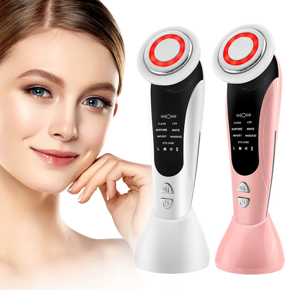 7 in 1 Facial Massager Vibration Compress Skin Care Tool Skin Rejuvenation EMS Facial Firming Massager Face Eye Care 250820