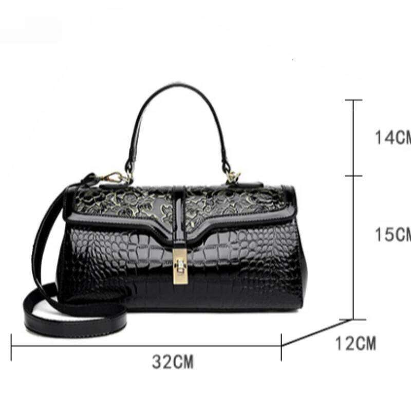 Large Capacitycrocodile Pattern Tote Bagfashionableeuropean And American Retrohandbag High-Endshoulder Messenger Bagpurse