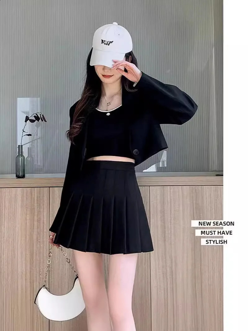 pleated skirt for 2025 Womens Mini Skirts Japanese School High Waist Kawaii Cute grey Plaid Skirt Uniform Harajuku Jupe 250827