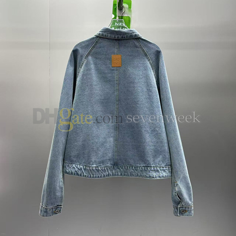 Vintage Jean Suit Designer Lapel Neck Pocket Stylish Jacket Coat Women Casual Denim Pants Outfits C260312
