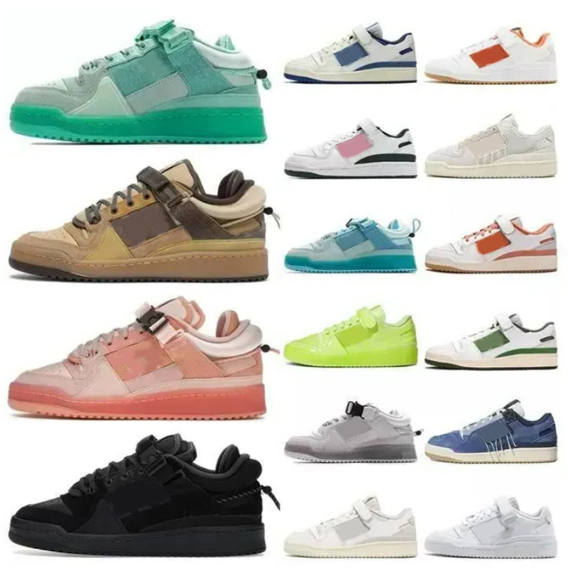 Forums Low Sneakers Women Mens Casual Shoes Bad Bunny Buckle Skate Board Forums Designer shoes School White Black Royal Blue Green Platform Sports Training