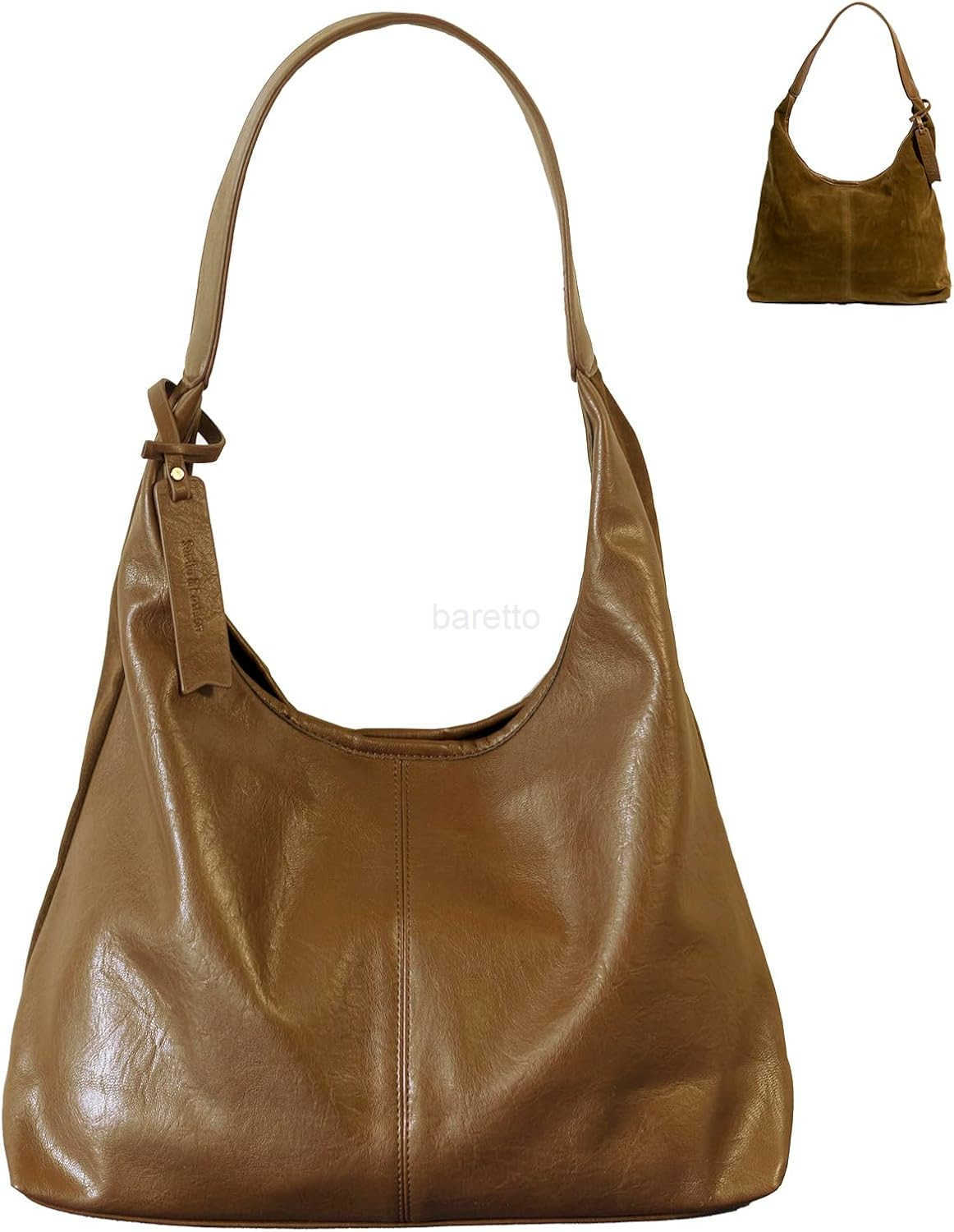 ather and Suede Tote Bag Shoulder Bag for Women Large Capacity Hobo Bag with Interior Pockets M250828