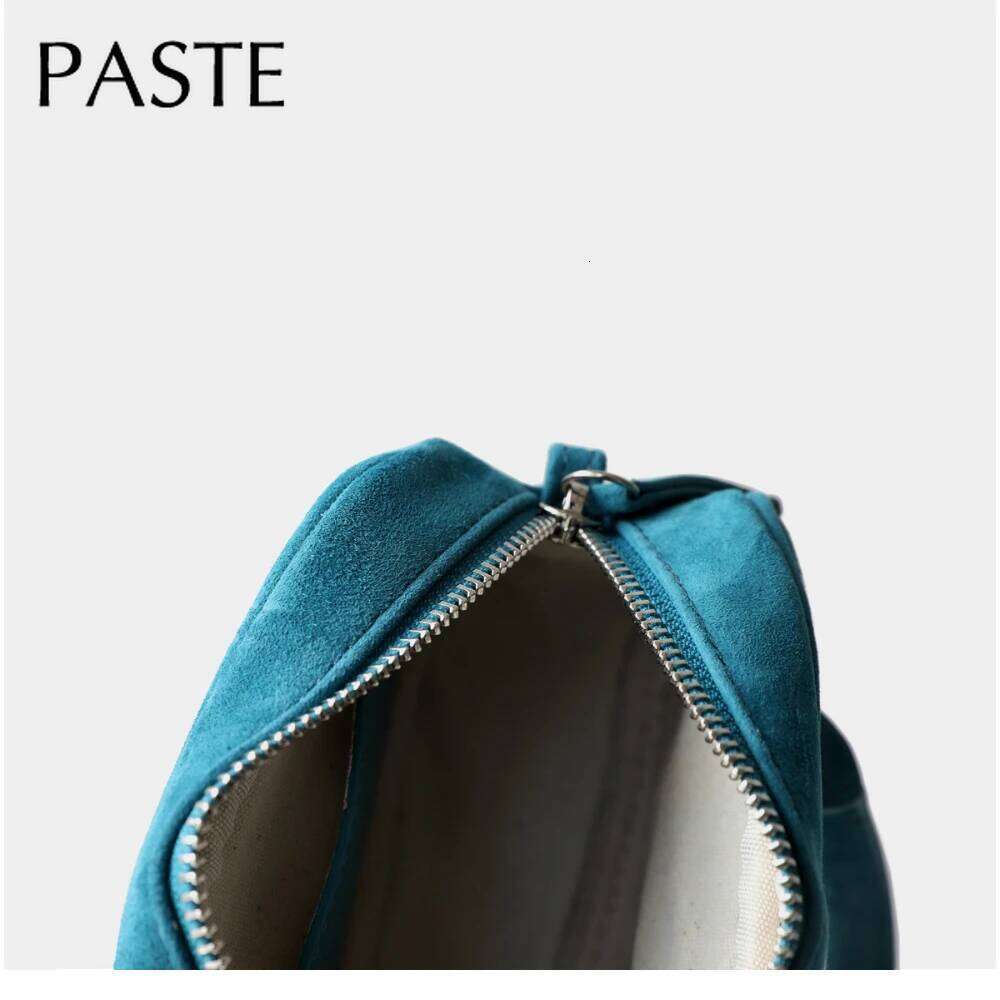 Korean Style Minimalist Retro Aron Color Mini Tote Yellow Suede Cow Leather Women Crossbody Bag Sheep Wool Handbag Green