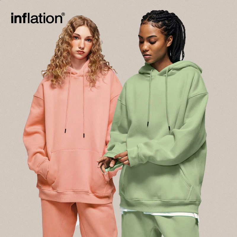 INFLATION 350G Blank Premium Hoodies Unisex Multiple Colors Fleece Hoodies for Men Velvet Warm Hoodies Couplewear 250828