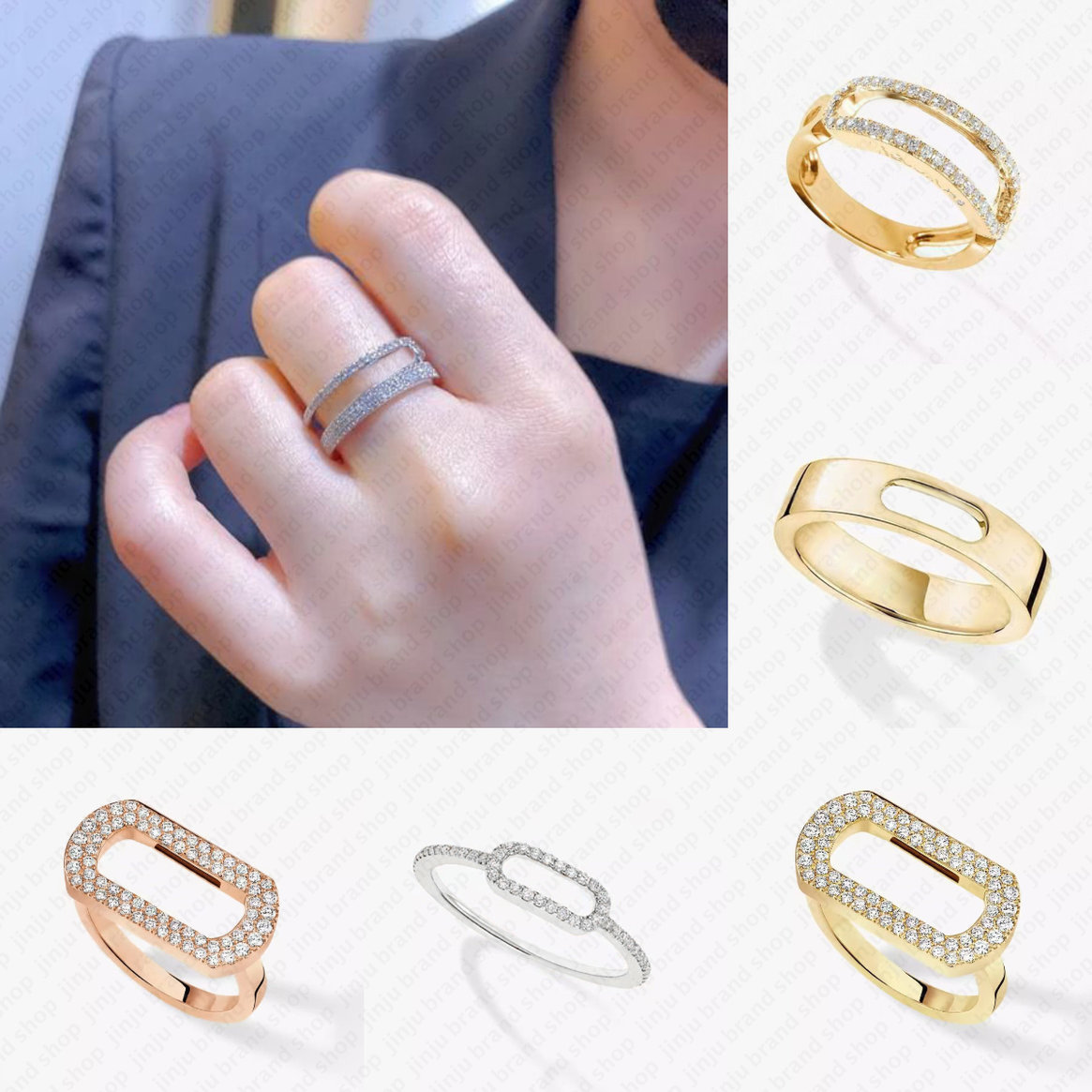 designer rings luxury designer jewelry High quality wedding souvenirs Valentines Day traveling essentials moissanite ring emerald cut xwoman ring engagement