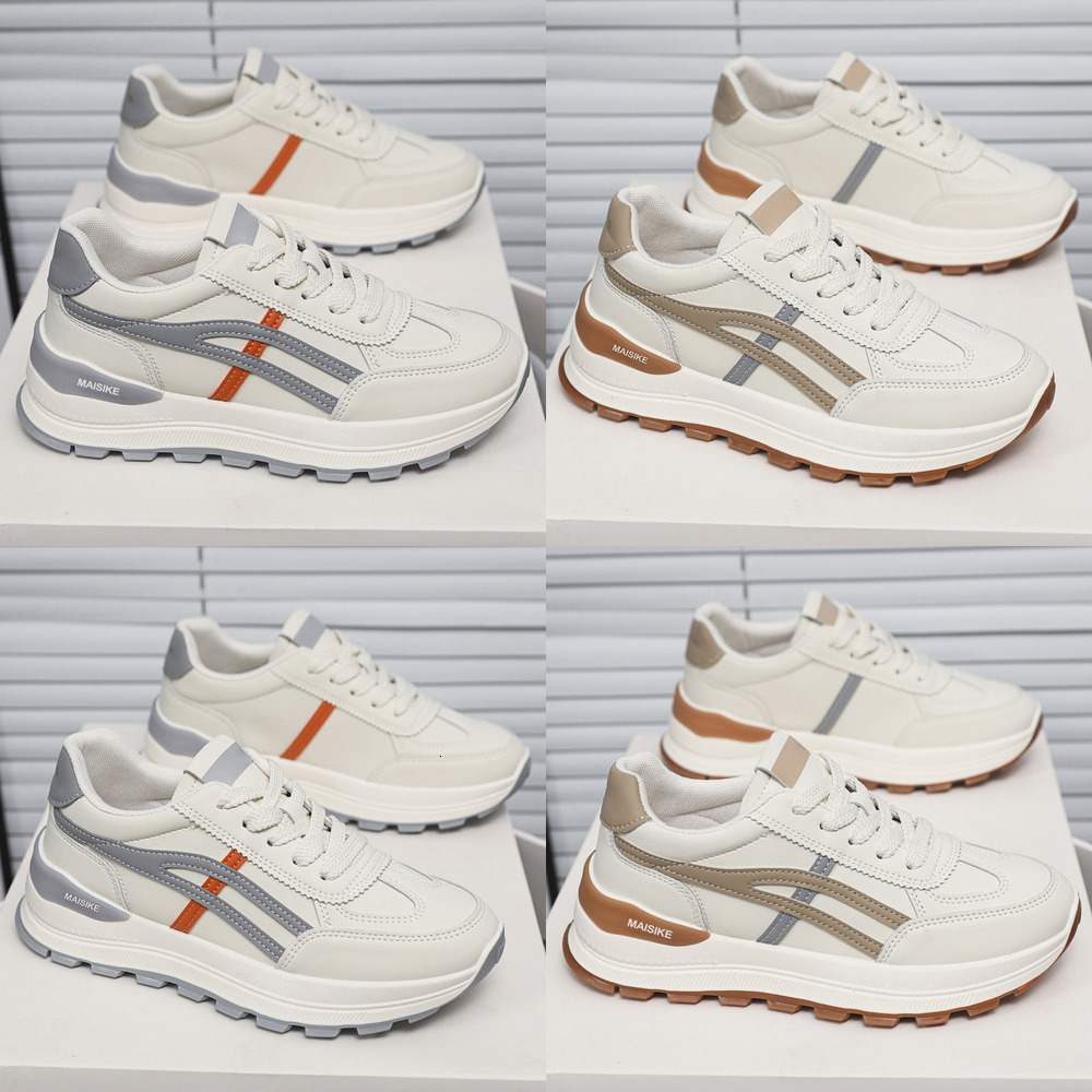 Designer Fashion Women's Shoes 2025 New Versatile Soft Sole Student Running Shoes Casual Shoes Soft Leather White Sneakers 48