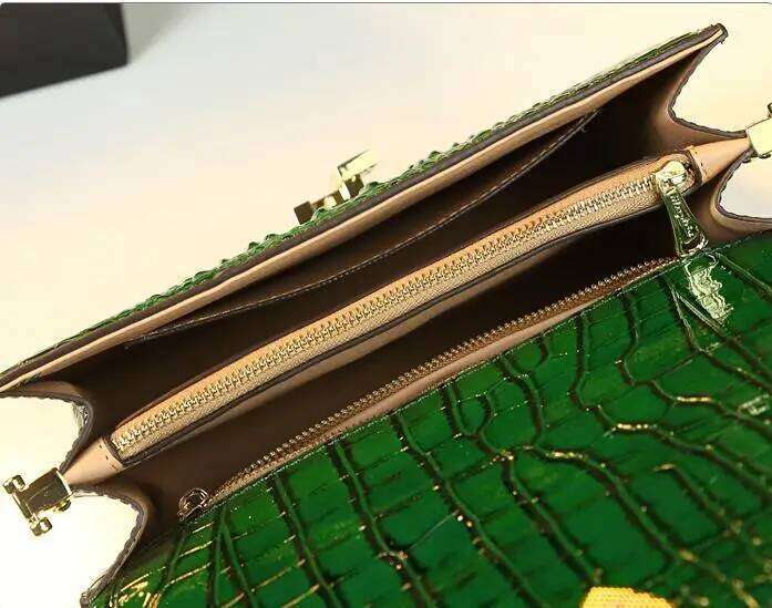 Fashion Brand Women's Handbags Genuine Leather Shoulder Crossbody Bag Crocodile Small Hard Square Portable Messenger Bags