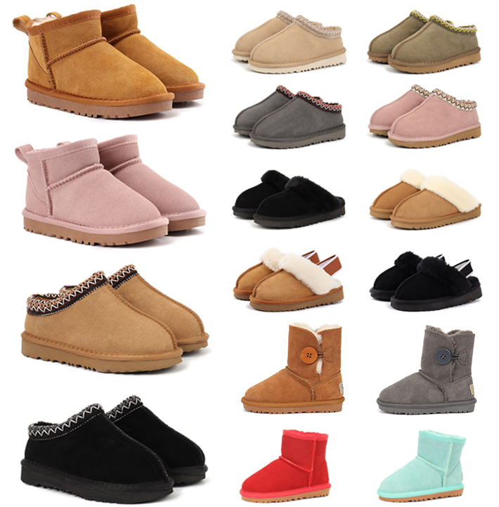 2025 Kids Boots Sllipers Australia Designer Snow Boot Children Shoes Winter Outdoor Mini Boot Baby Boys Girls Ankle Booties Kid Fur Cotton Suede Tazz Tasman size 21-35