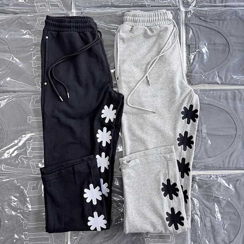 Embroidery Floral Metal Lost Shadows Sweatpants Black Gray Pants Men Women High Quality Casual Drawstring Jogger Trousers X250828