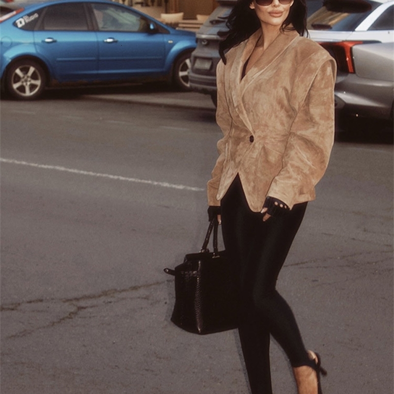 Solid Waist Cinching Blazer Women Shoulder Pads Lapel Single Breasted Long Sleeves Jackets Chic Elegant Casual Street Outerwear 250828