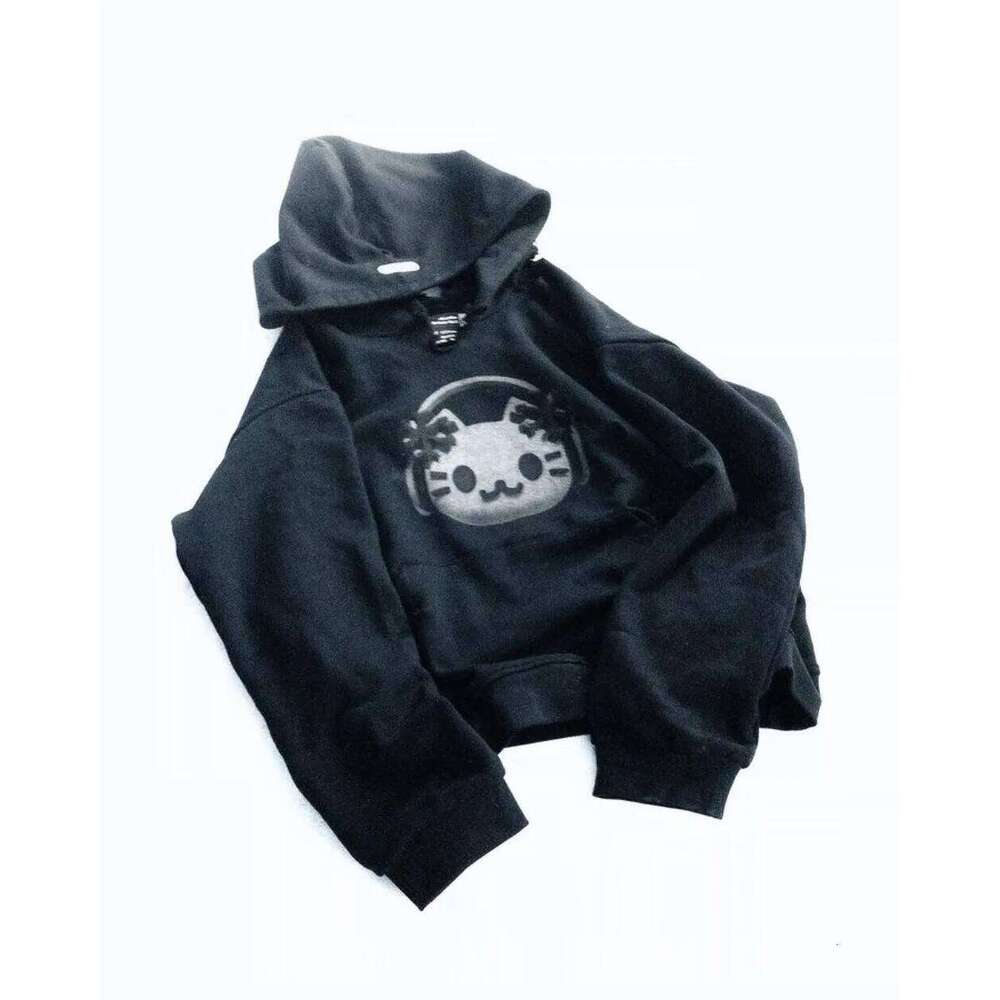 Y2k Hoodie Women Haruku Kawaii Gothic Clothing Cute Graphic Print Oversized Pullover Sweatshirt New Japanese Casual Tops