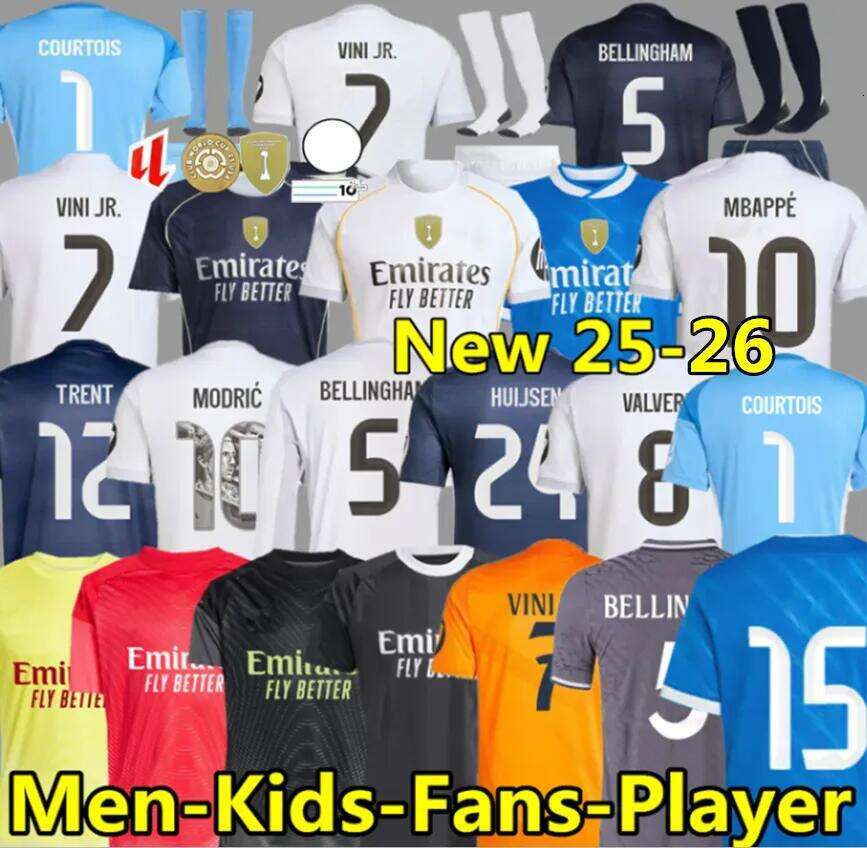 Soccer jersey25 26 VINI JR BELLINGHAM REAL CAMAVINGA TRENT HUIJSEN TCHOUAMENI VAERDE ASENSIO MODRIC football shirt men kids kits2024 2025