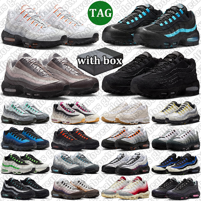 with box airmac 95 running shoes 95s men women designer outdoor sneakers triple black white navy blue green red mens womens classic sports trainers
