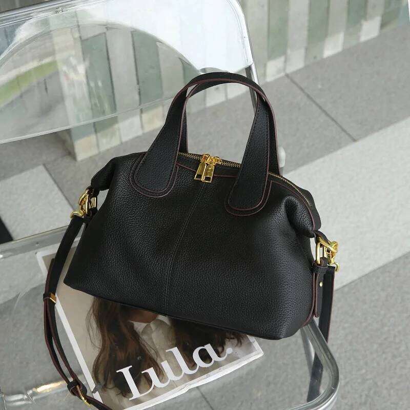 Genuine Leather High Quality Commuting Crossbody Shoulder Bag, Large Capacity Cowhide Women's Bag Handbag