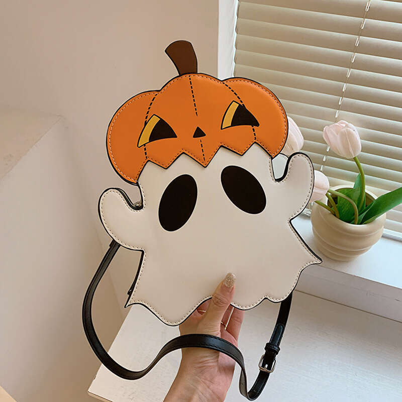 Halloween Style 2025 New Fashionable Personality Odd Pumpkin One Shoulder Small Round Bag Novelty Pumpkin Bag Women's Bag Gift