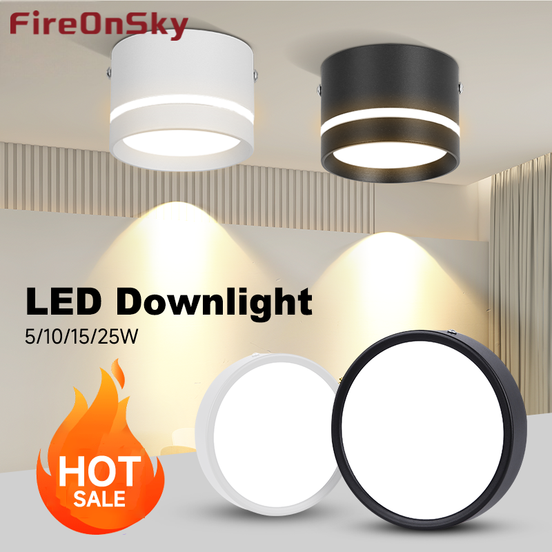 High-quality modern white and black iron 5W, 10W, 15w surface-mounted LED downlights-CMJLED