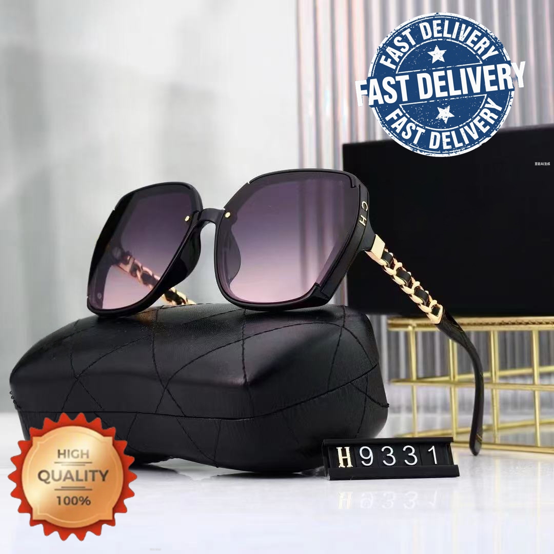 Designer Sunglasses Women Classics Large Framed Fashion Drive Beach Shading Protection Glasses Square Metal Legs