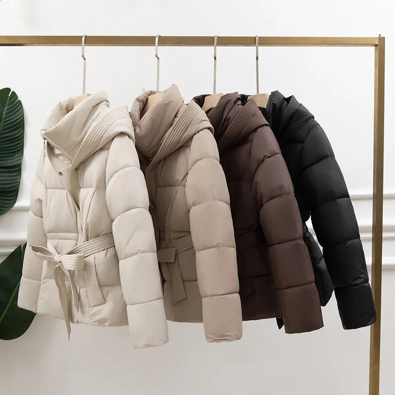Womens Down Cotton Padded Jacket 2024 Short Loose Korean Version Ladies Outerwear Comfortable Elegant Lady Winter Parka Coat 250827