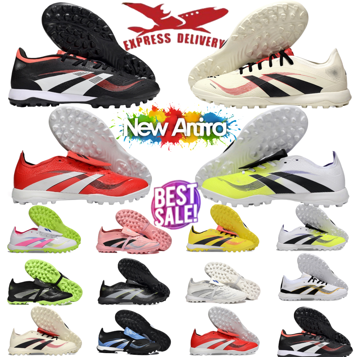 Designer Cleats Predatro 24 Elit Laceless FG Day Spark Energy Citrus White DHGATE Gold Generation Pred Men's Lucid Pink A Soccer Predat0r Shoes