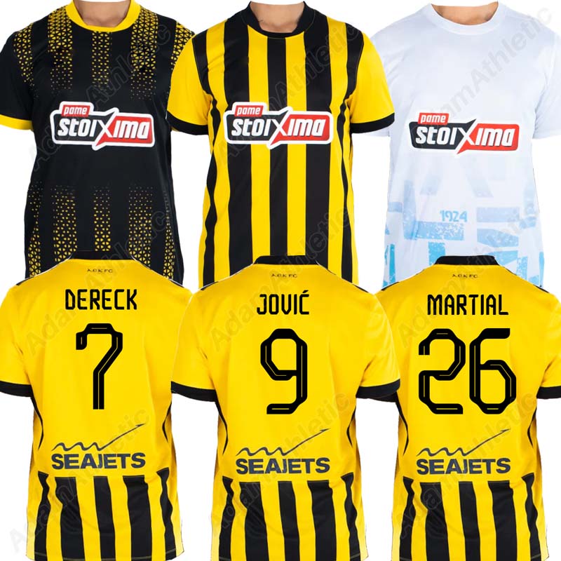 AEK Athens jerseys 25 26 JOVIC football shirts 2025 MARTIAL DERECK soocer jersey