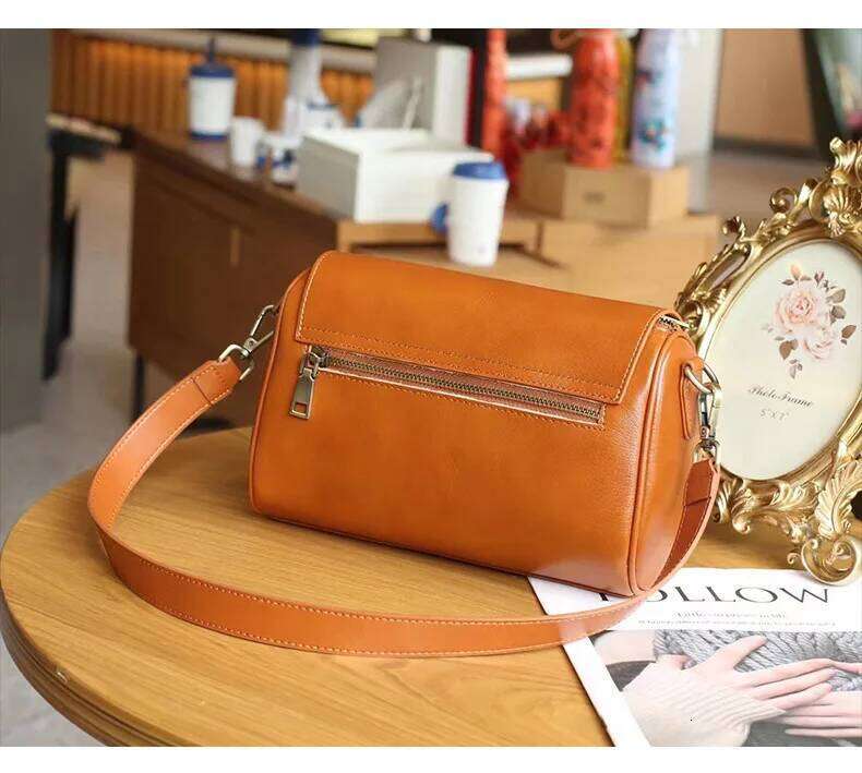 Women Versatile Cow Leather Shoulder Ladies Crossbody Bag 2023 New Plant Tanned Top Layer Cowhide Casual Messenger Handbag