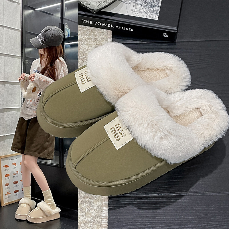 Hot free shipping designer slippers for womens snow boots beige pink brown khaki New Cotton Slippers for Autumn and Winter Indoor Home Warmth Thick Bo