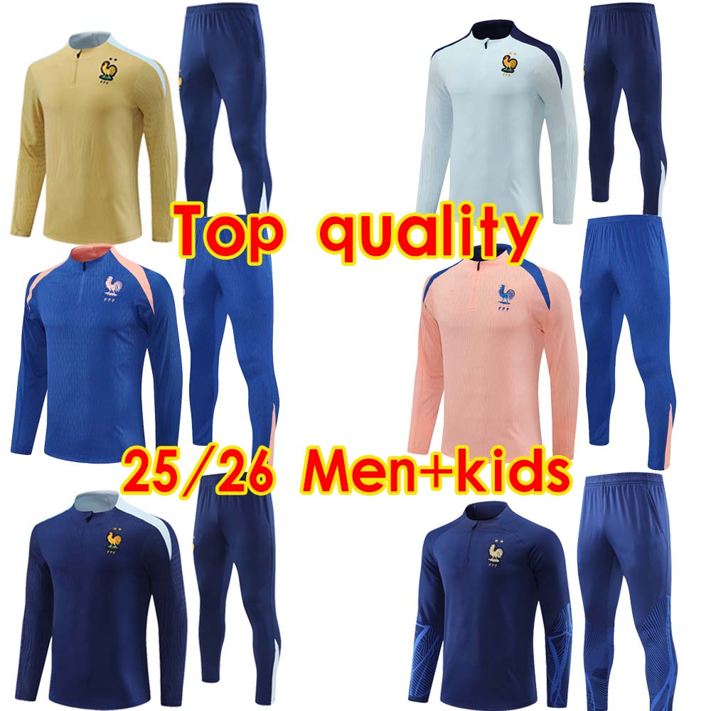 25 26 French MBAPPE soccer tracksuit 2025 2026 KANTE GIROUD GRIEZMANN survetement fottball jacket Training suit Football Jogger long-sleeved tracksuit jogging set