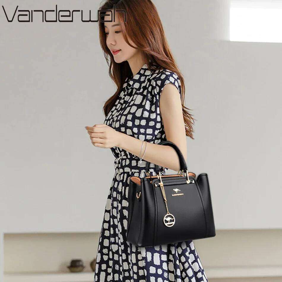 2024 Women Designer 3 Layers Shoulder Crossbody Sac Ladies Large Capacity Leather Handbags Shopper Brand Messenger Totes