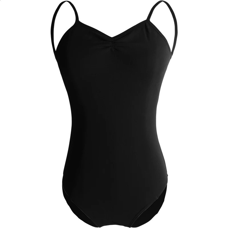 Ballet Leotards for Women Condole Belt Dance Wear Girl Adult Cotton Lace Splice Clothes Black Gymnastics Bodysuit 250827