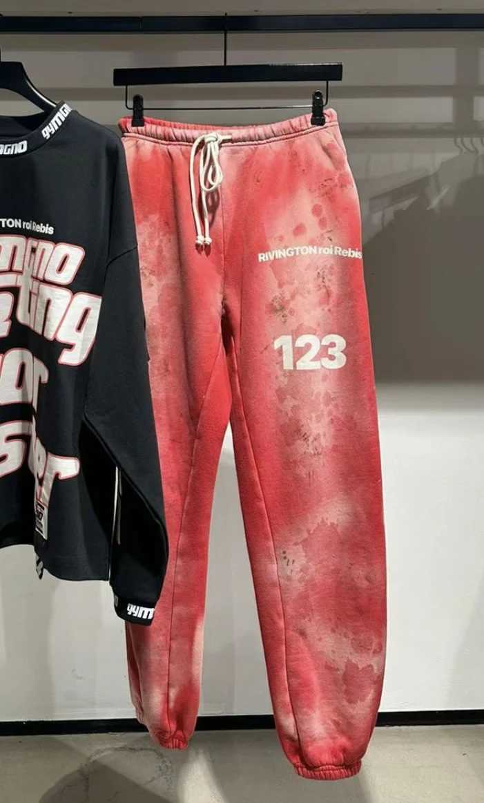 123 Heavy Fabric Wash Do Old Drawstring Elastic Casual Sports Loose Pants Men Women Winter Autumn Trousers Track Pants X2508281