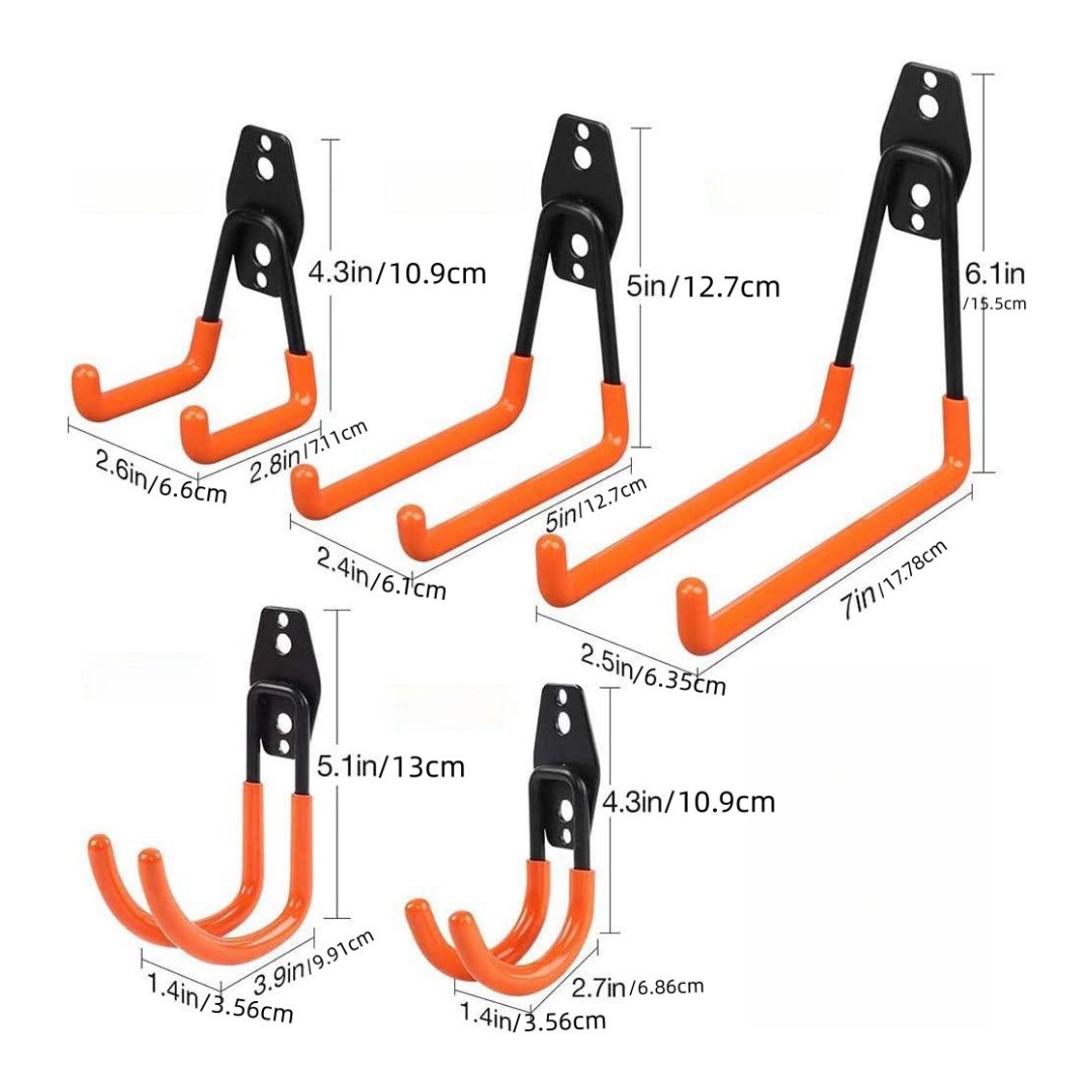 Wholesale Lot 12-PC Heavy Duty Garage Hook Sets, High Demand Double Arm Storage Hooks for DIY & Hardware Stores Heavy Duty Double