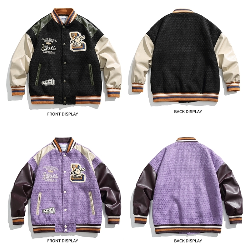 Letterman L y Stadium Award Patchwork Men Baseball Bomber Jacket Unisex Women Varsity Coat University Streetwear Chic w250827