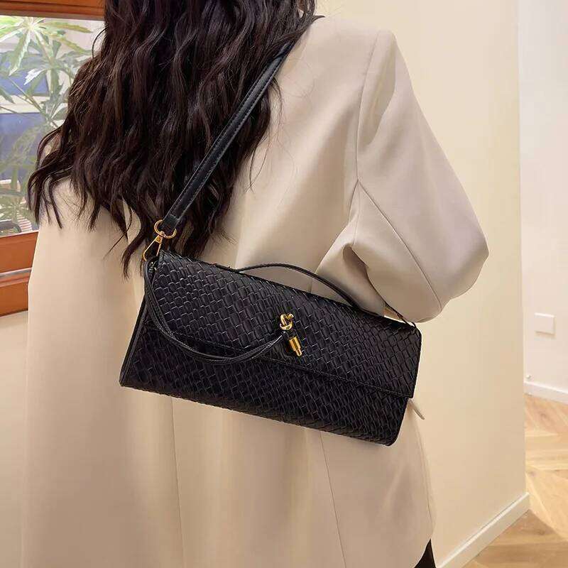 Woven Accordion Bags For Women 2025 New Designer Shoulder Purse Minimalist Crossbody Bag Leather Casual Fashion Handbag
