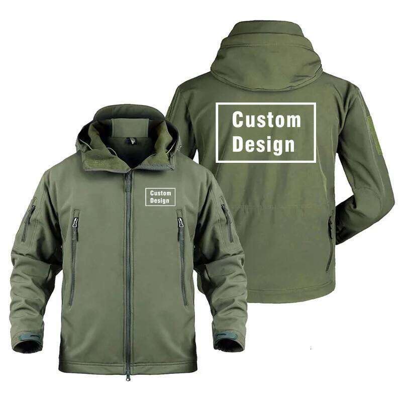 Custom Design Support Customization Diy Multiple Pockets Fleece Warm Softshell Jackets For Men Military Outdoor Man Coat